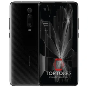 Xiaomi Mi 9T Pro z ilustracją pękniętego wyświetlacza - wymiana zbitego wyświetlacza