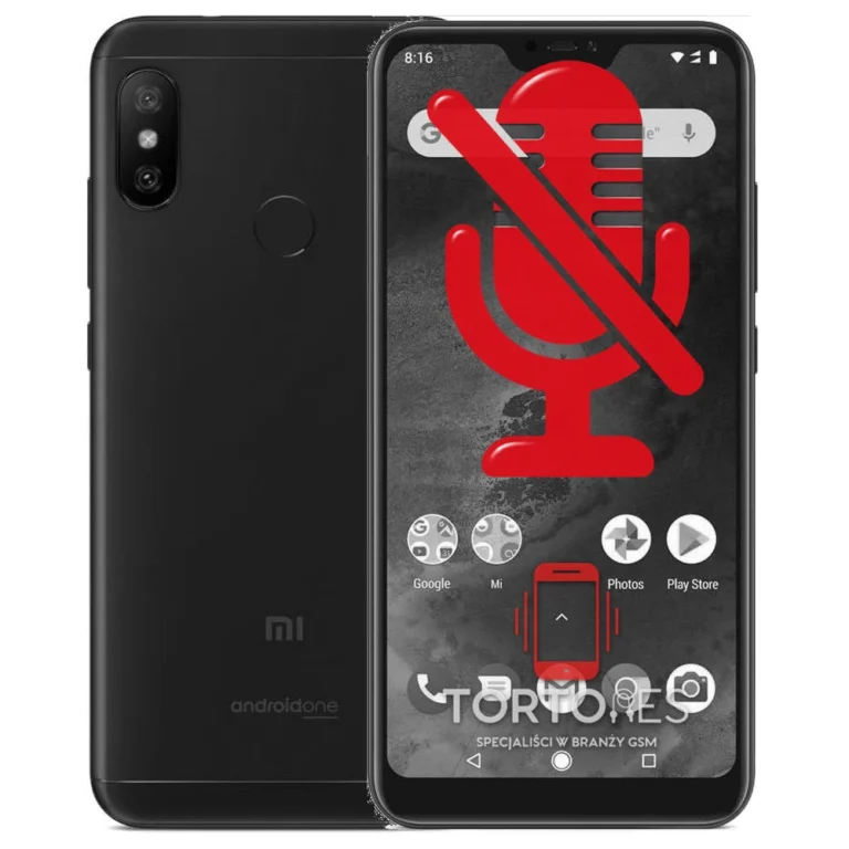 Xiaomi Mi A2 Lite z symbolem mikrofonu - naprawa mikrofonu