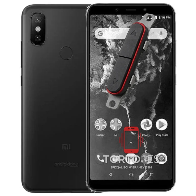 Xiaomi Mi A2 z symbolem przycisków - naprawa przycisków włączania i głośności