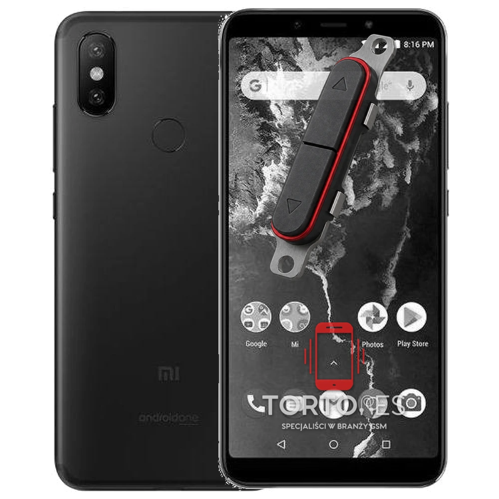 Xiaomi Mi A2 z symbolem przycisków - naprawa przycisków włączania i głośności