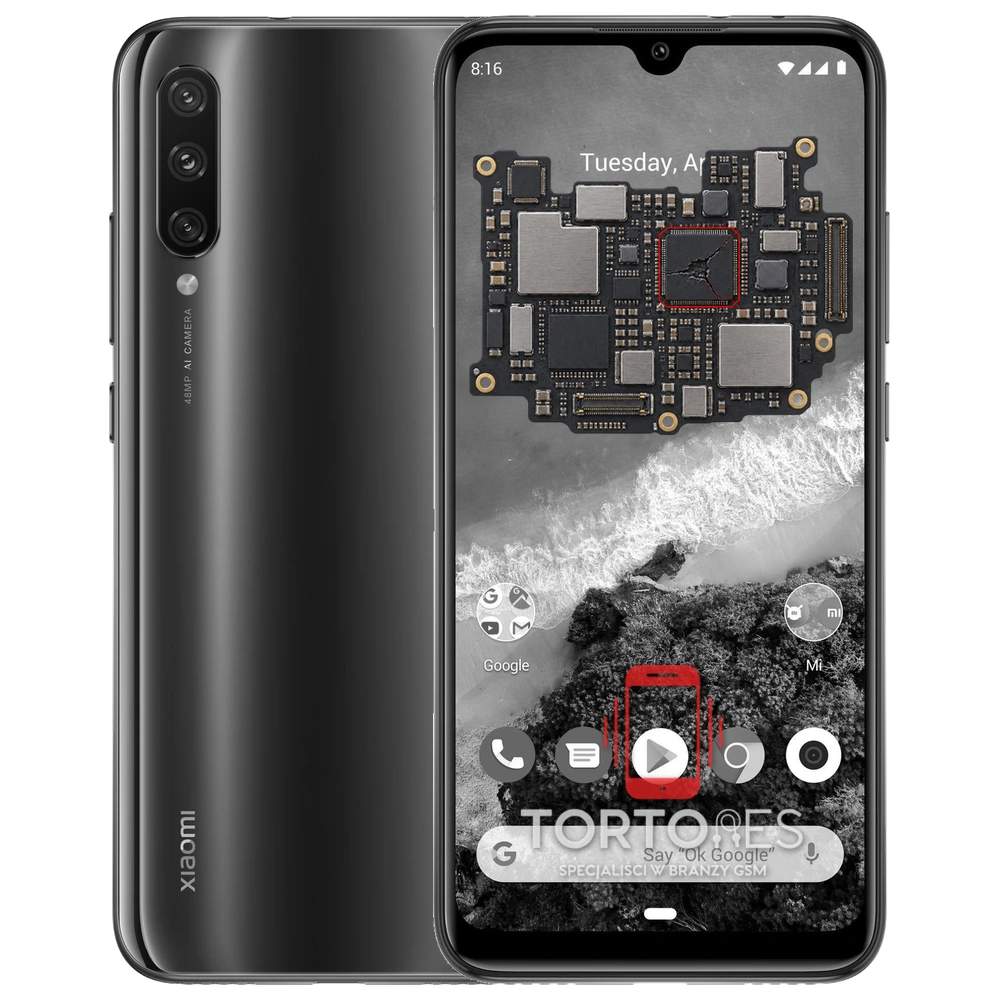 Xiaomi Mi A3 z ilustracją płyty głównej - naprawa płyty głównej