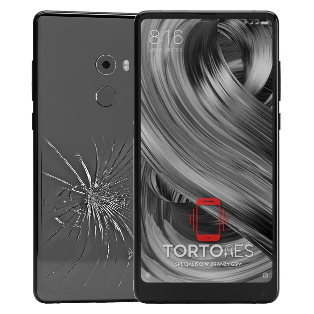 Xiaomi Mi MIX 2 z ilustracją pękniętej tylnej klapki - wymiana zbitej klapki