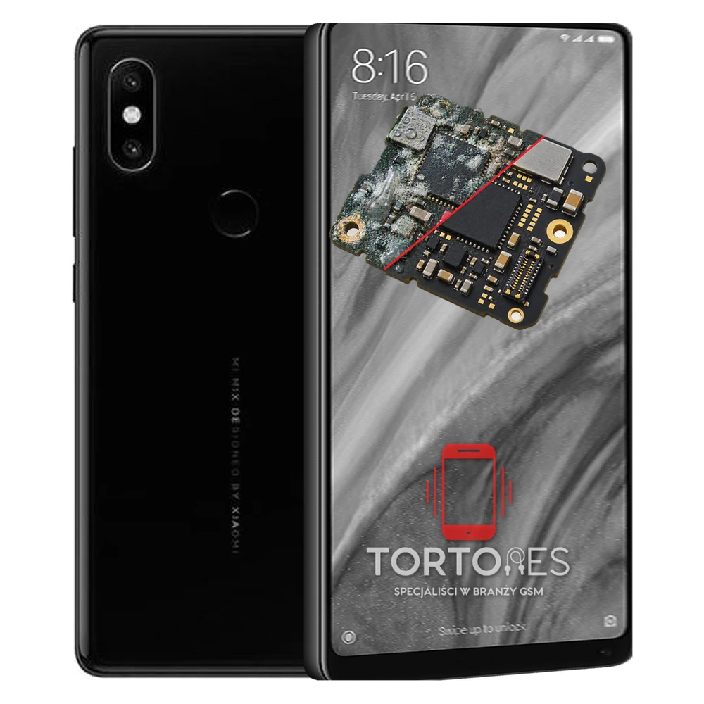 Xiaomi Mi MIX 2S z ilustracją zalania - czyszczenie po zalaniu