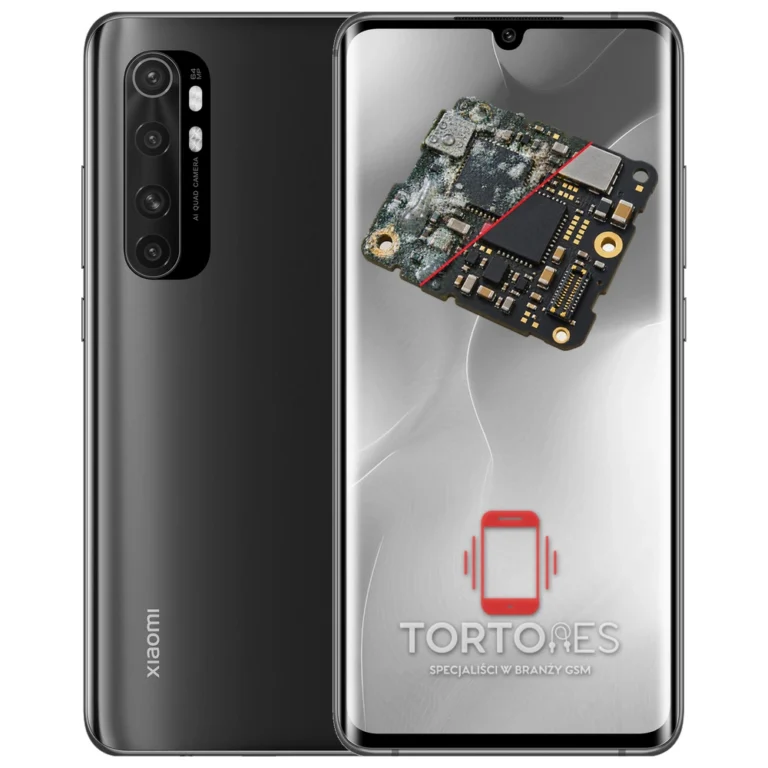 Xiaomi Mi Note 10 Lite z ilustracją zalania - czyszczenie po zalaniu