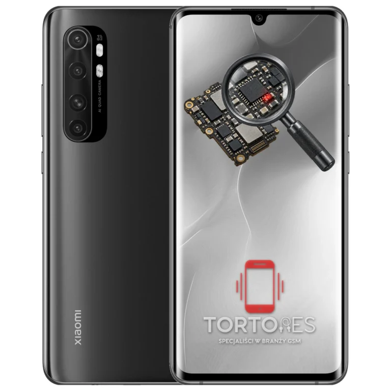Xiaomi Mi Note 10 Lite z symbolem diagnostyki - diagnoza telefonu