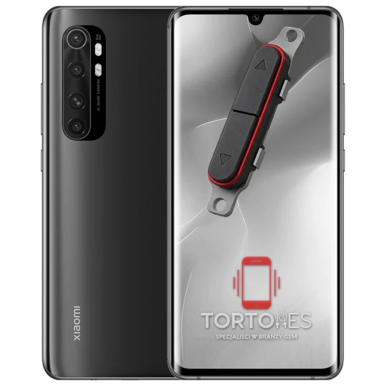 Xiaomi Mi Note 10 Lite z symbolem przycisków - naprawa przycisków włączania i głośności