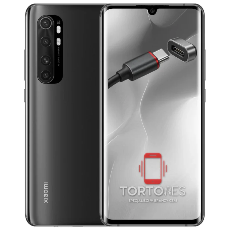 Xiaomi Mi Note 10 Lite z ilustracją złącza ładowania - naprawa złącza ładowania