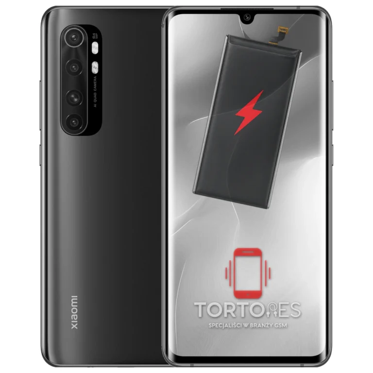 Xiaomi Mi Note 10 Lite z ilustracją baterii - wymiana baterii