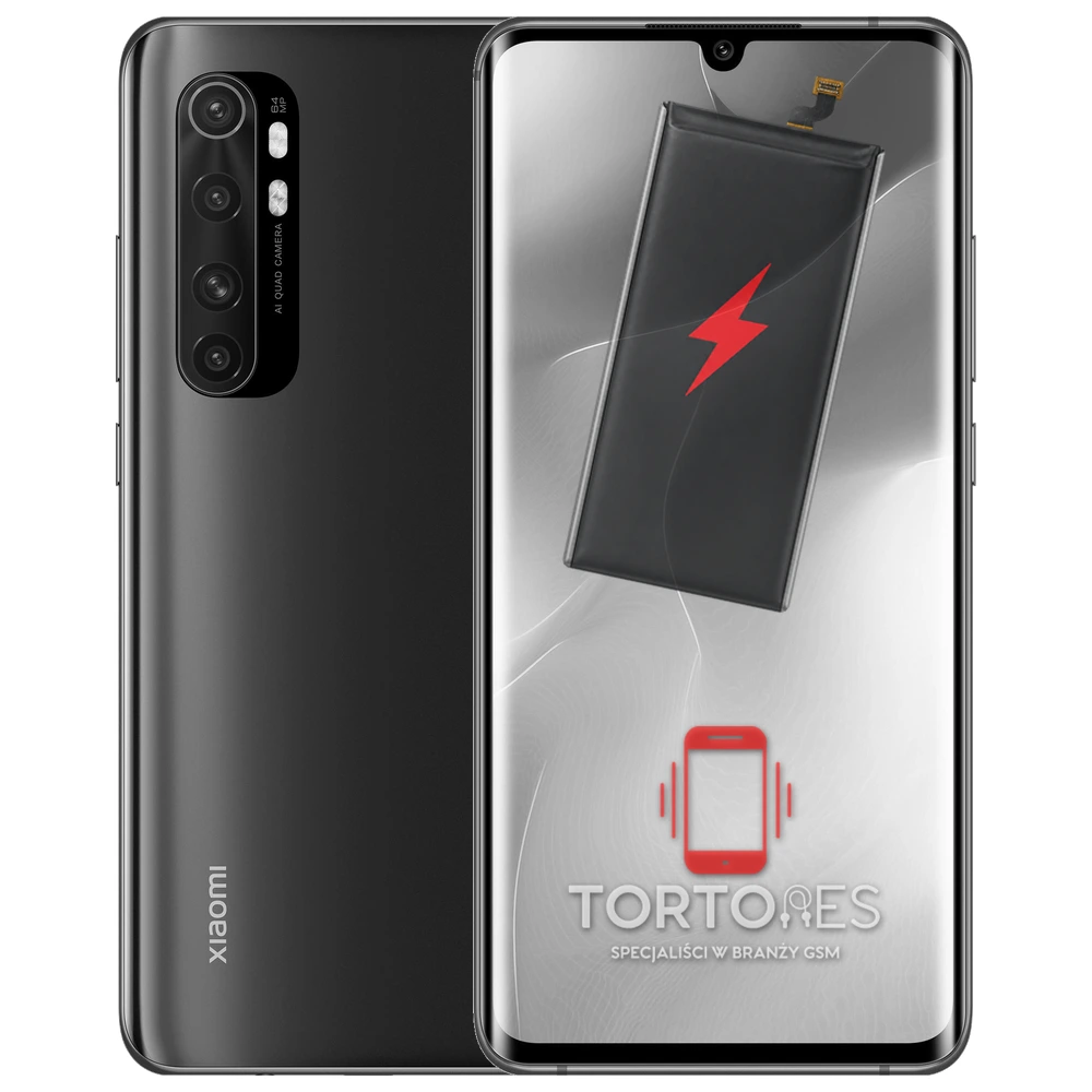 Xiaomi Mi Note 10 Lite z ilustracją baterii - wymiana baterii