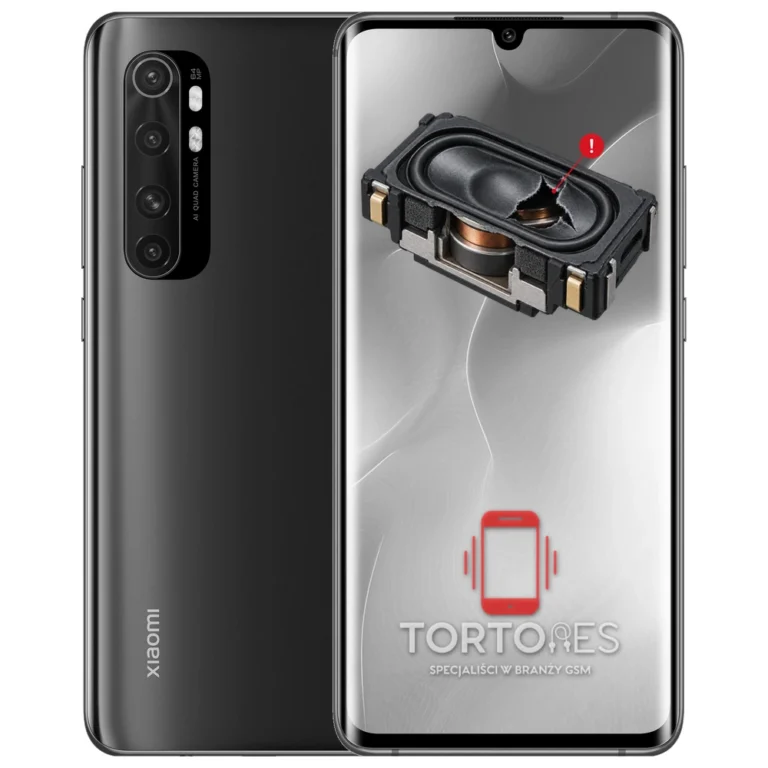 Xiaomi Mi Note 10 Lite z symbolem głośnika multimedialnego - wymiana głośnika multimedialnego