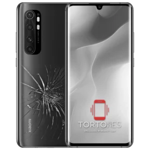 Xiaomi Mi Note 10 Lite z ilustracją pękniętej tylnej klapki - wymiana zbitej klapki