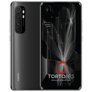 Xiaomi Mi Note 10 Lite z ilustracją pękniętego wyświetlacza - wymiana zbitego wyświetlacza