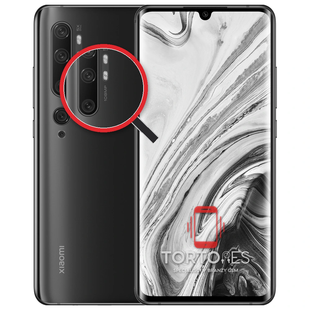 Xiaomi Mi Note 10 Pro z lupą na tylnych aparatach - wymiana tylnej kamery