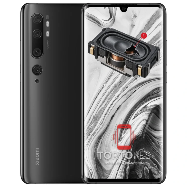 Xiaomi Mi Note 10 z symbolem głośnika multimedialnego - wymiana głośnika multimedialnego