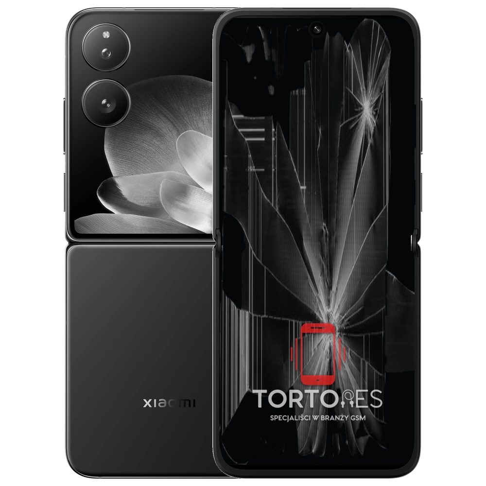 Xiaomi MIX Flip z ilustracją pękniętego wyświetlacza - wymiana zbitego wyświetlacza