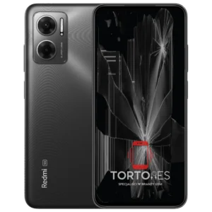 Redmi 10 5G z ilustracją pękniętego wyświetlacza - wymiana zbitego wyświetlacza