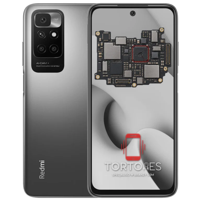 Redmi 10 z ilustracją płyty głównej - naprawa płyty głównej