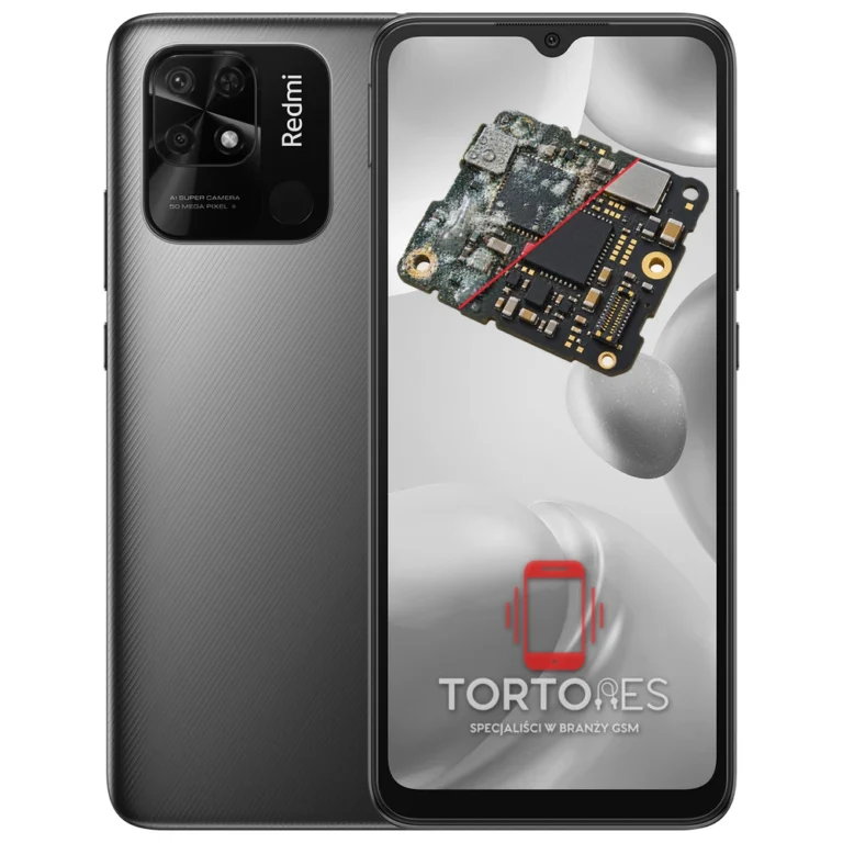 Redmi 10C z ilustracją zalania - czyszczenie po zalaniu
