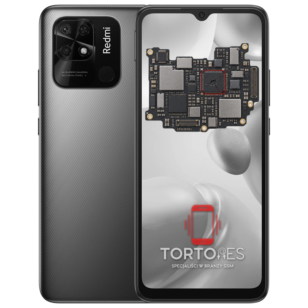 Redmi 10C z ilustracją płyty głównej - naprawa płyty głównej