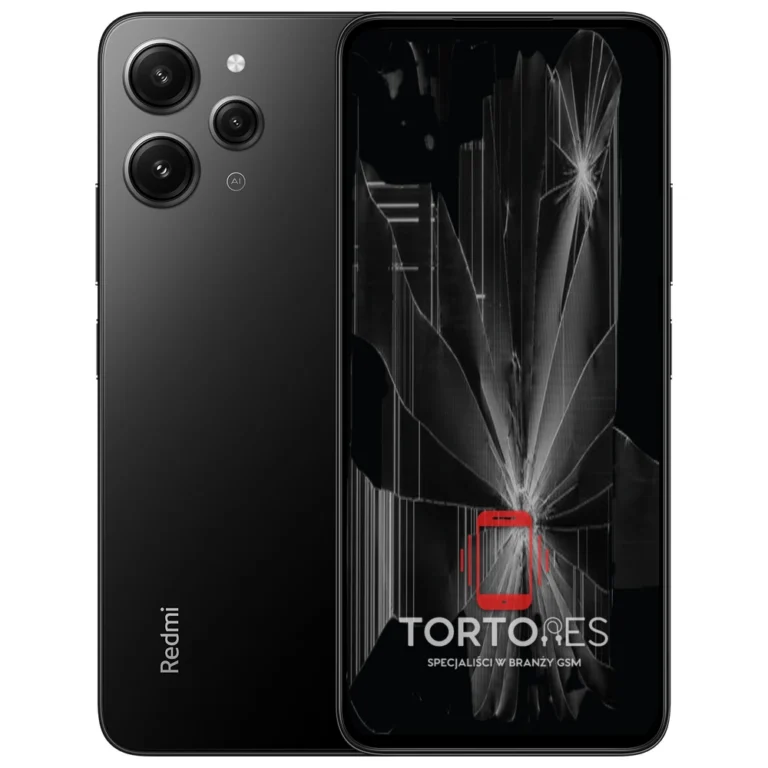 Redmi 12 z ilustracją pękniętego wyświetlacza - wymiana zbitego wyświetlacza