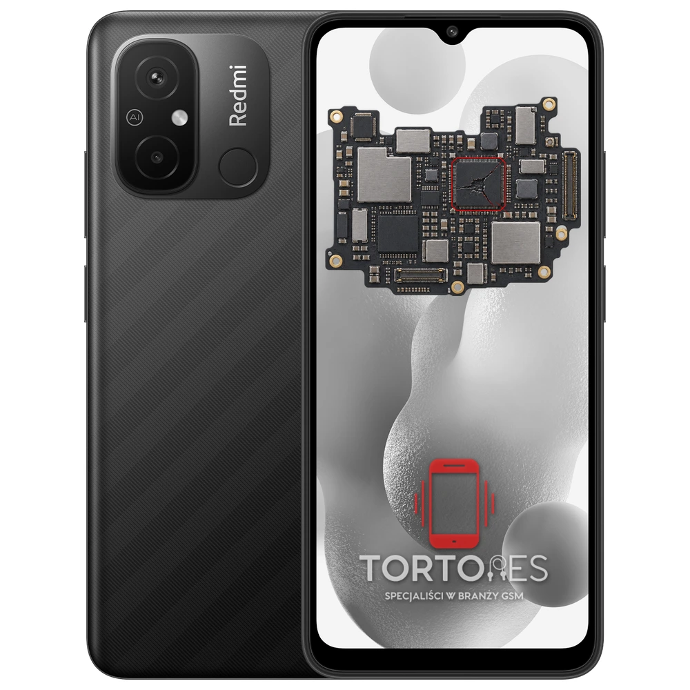 Redmi 12C z ilustracją płyty głównej - naprawa płyty głównej