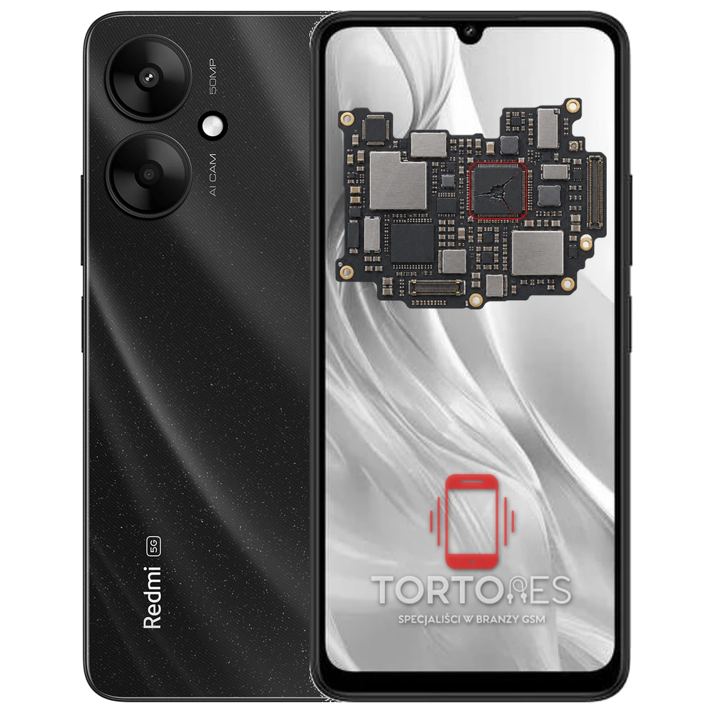 Redmi 13C 5G z ilustracją płyty głównej - naprawa płyty głównej