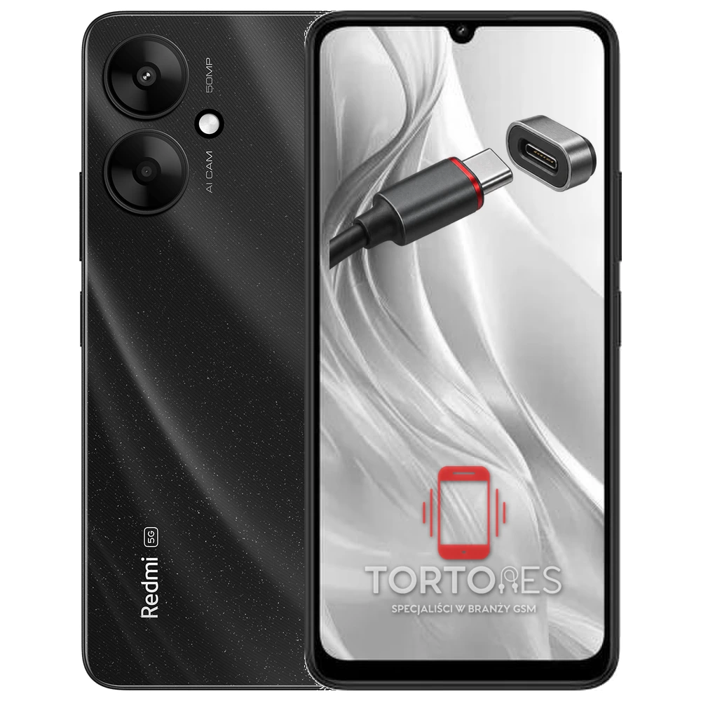 Redmi 13C 5G z ilustracją złącza ładowania - naprawa złącza ładowania