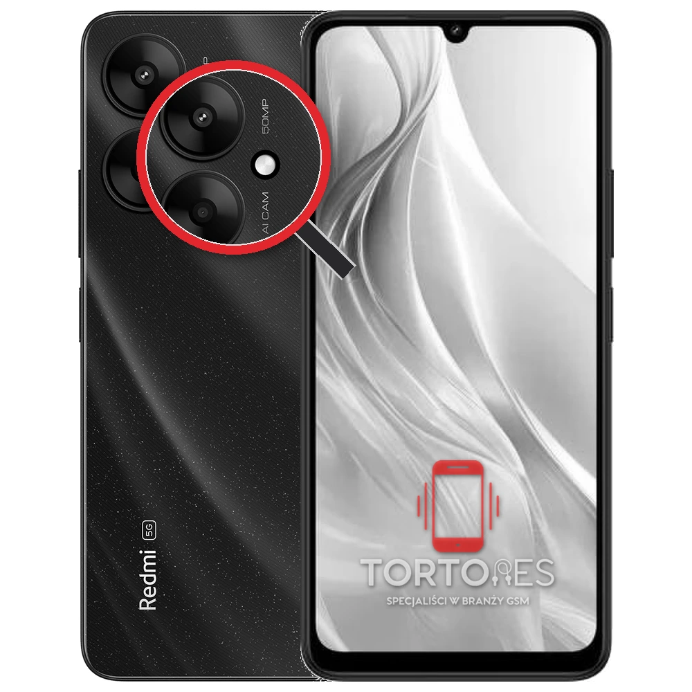Redmi 13C 5G z lupą na tylnych aparatach - wymiana tylnej kamery