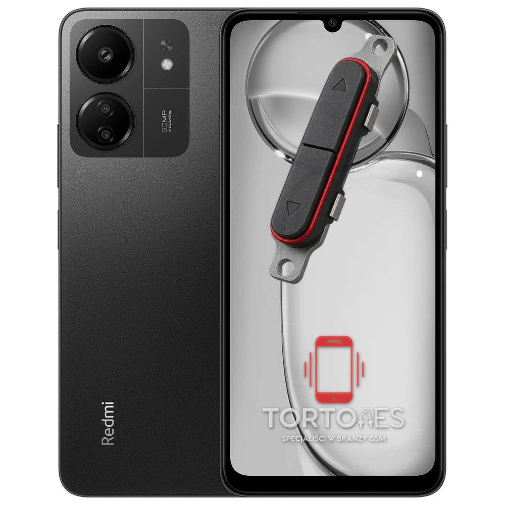 Redmi 13C z symbolem przycisków - naprawa przycisków włączania i głośności