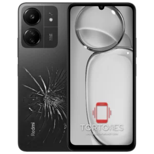 Redmi 13C z ilustracją pękniętej tylnej klapki - wymiana zbitej klapki