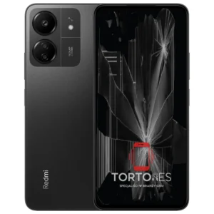 Redmi 13C z ilustracją pękniętego wyświetlacza - wymiana zbitego wyświetlacza