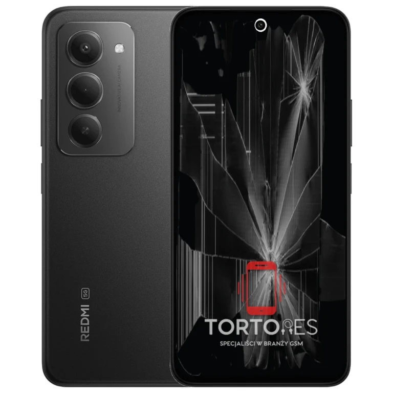 Redmi 15 5G z ilustracją pękniętego wyświetlacza - wymiana zbitego wyświetlacza