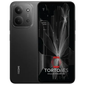 Redmi 15C z ilustracją pękniętego wyświetlacza - wymiana zbitego wyświetlacza