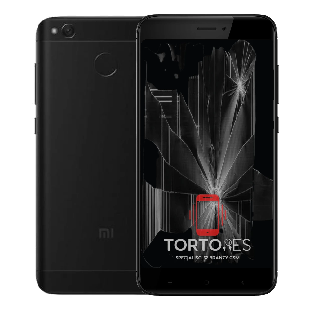 Redmi 4X z ilustracją pękniętego wyświetlacza - wymiana zbitego wyświetlacza