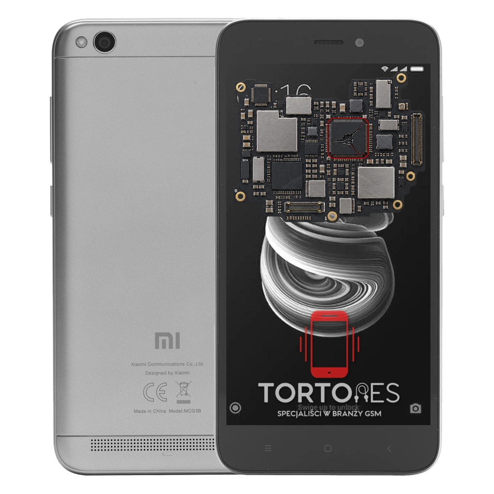 Redmi 5A z ilustracją płyty głównej - naprawa płyty głównej
