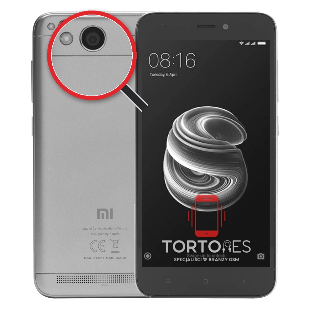 Redmi 5A z lupą na tylnych aparatach - wymiana tylnej kamery