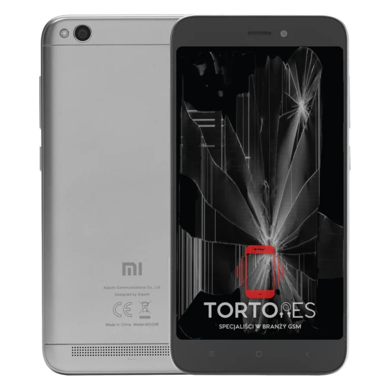 Redmi 5A z ilustracją pękniętego wyświetlacza - wymiana zbitego wyświetlacza