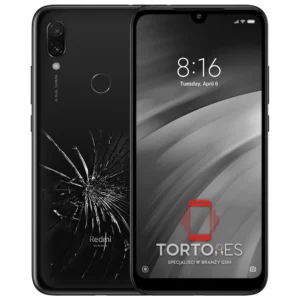 Redmi 7 z ilustracją pękniętej tylnej klapki - wymiana zbitej klapki