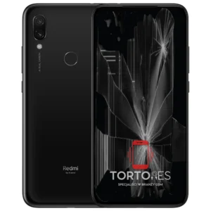 Redmi 7 z ilustracją pękniętego wyświetlacza - wymiana zbitego wyświetlacza