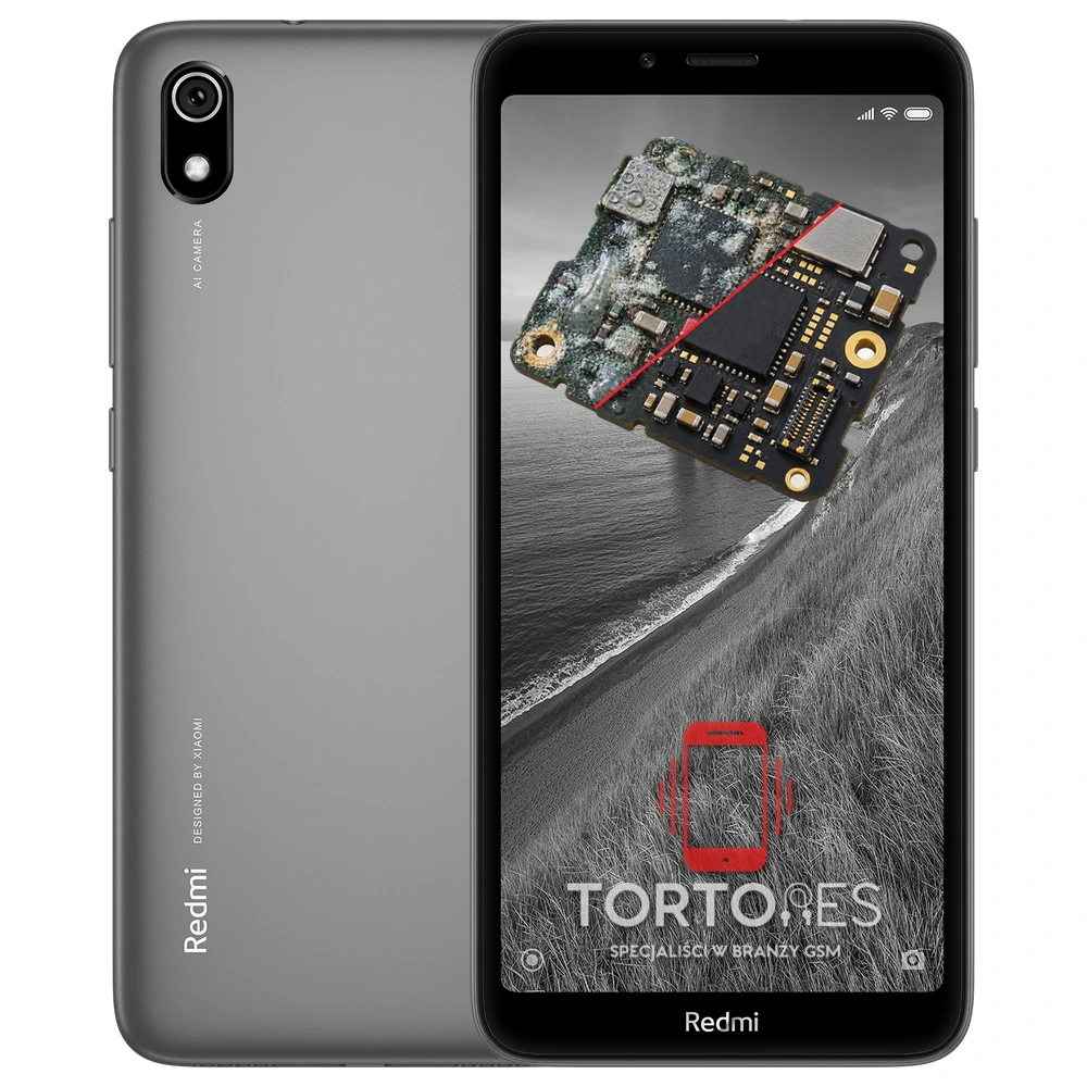 Redmi 7A z ilustracją zalania - czyszczenie po zalaniu