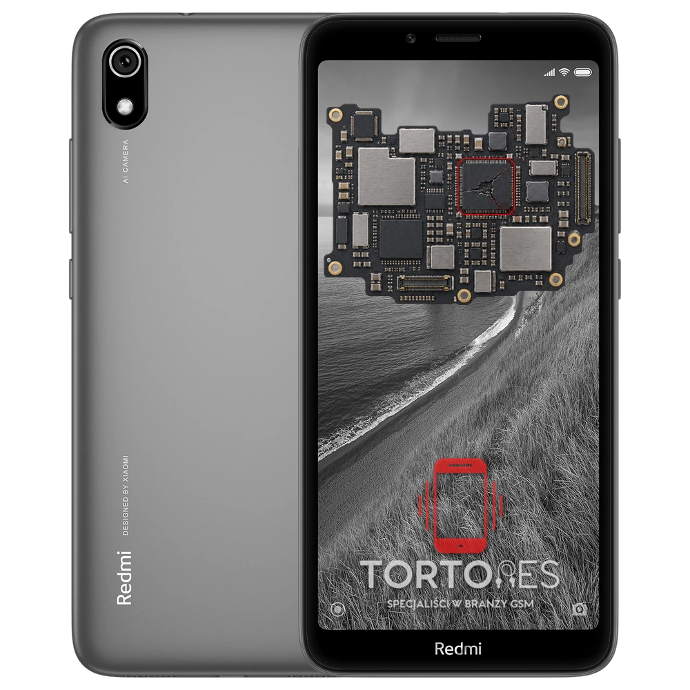 Redmi 7A z ilustracją płyty głównej - naprawa płyty głównej