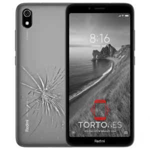 Redmi 7A z ilustracją pękniętej tylnej klapki - wymiana zbitej klapki