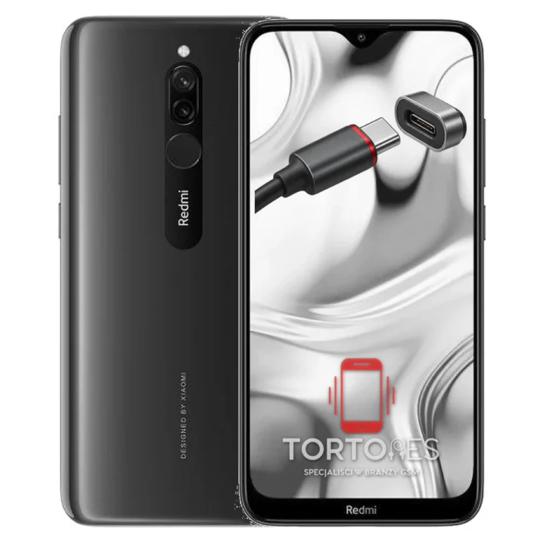 Redmi 8 z ilustracją złącza ładowania - naprawa złącza ładowania