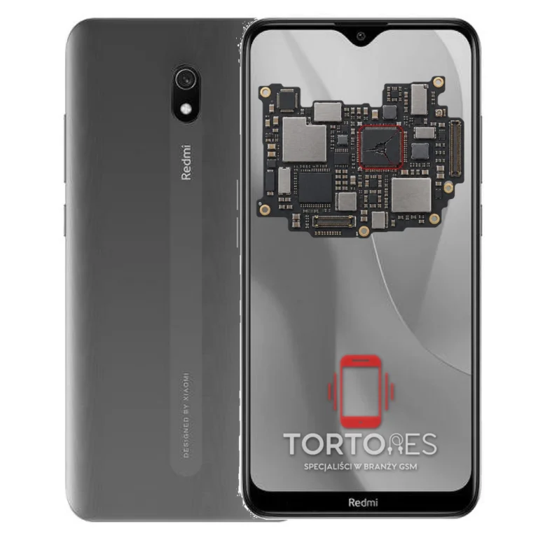 Redmi 8A z ilustracją płyty głównej - naprawa płyty głównej