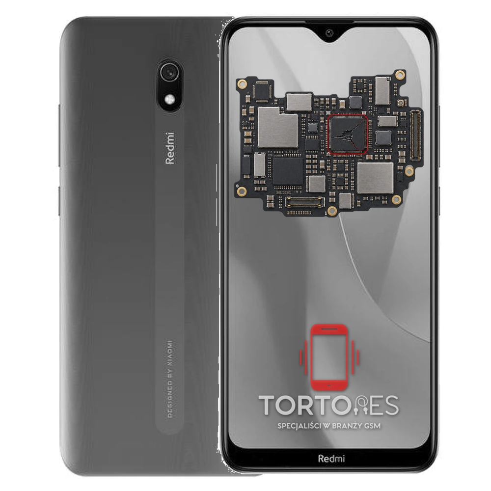 Redmi 8A z ilustracją płyty głównej - naprawa płyty głównej