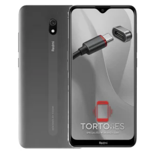 Redmi 8A z ilustracją złącza ładowania - naprawa złącza ładowania