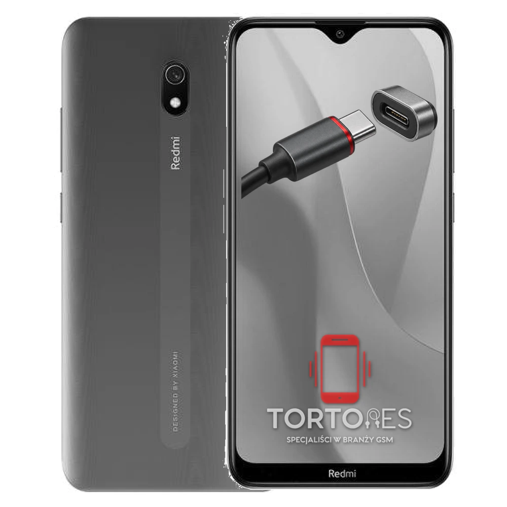 Redmi 8A z ilustracją złącza ładowania - naprawa złącza ładowania