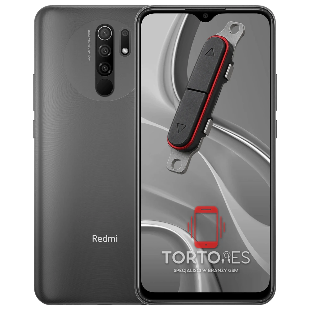 Redmi 9 z symbolem przycisków - naprawa przycisków włączania i głośności