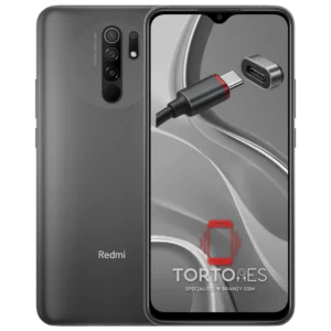 Redmi 9 z ilustracją złącza ładowania - naprawa złącza ładowania