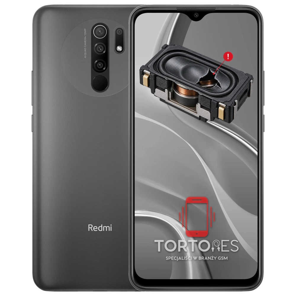 Redmi 9 z symbolem głośnika multimedialnego - wymiana głośnika multimedialnego